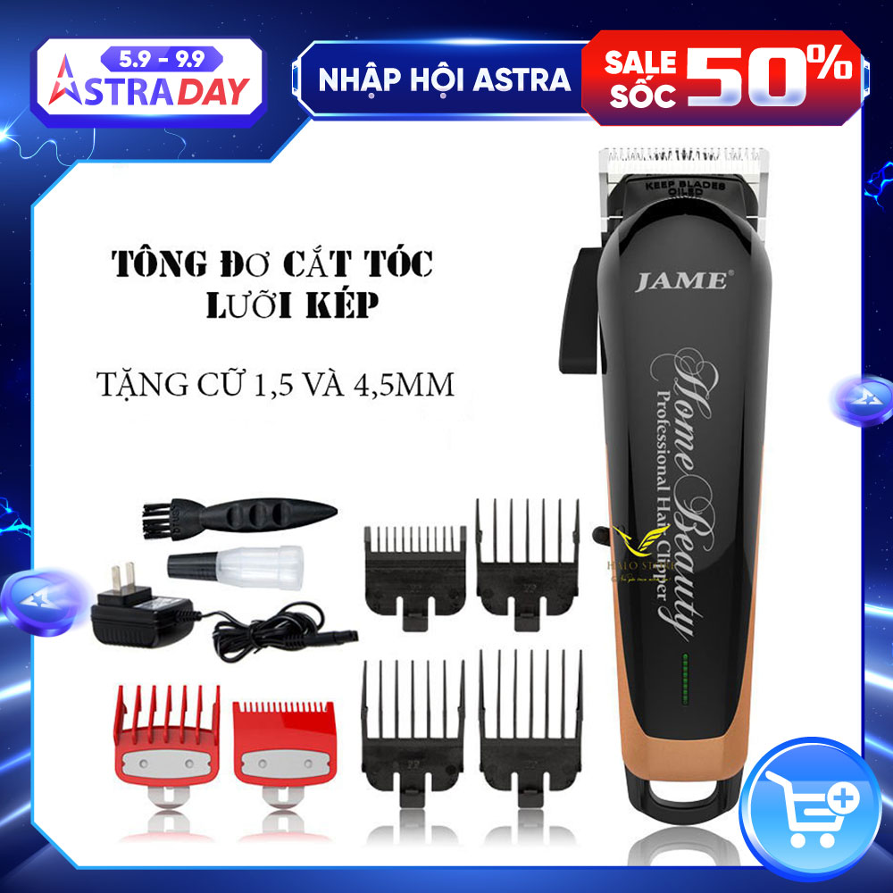 Tông Đơ Cắt Tóc Chuyên Nghiệp Lưỡi Kép Jame 1070 TẶNG Cữ 1,5mm và 4,5mm + Lược Cắt Tóc Nhiều Quà Tặng