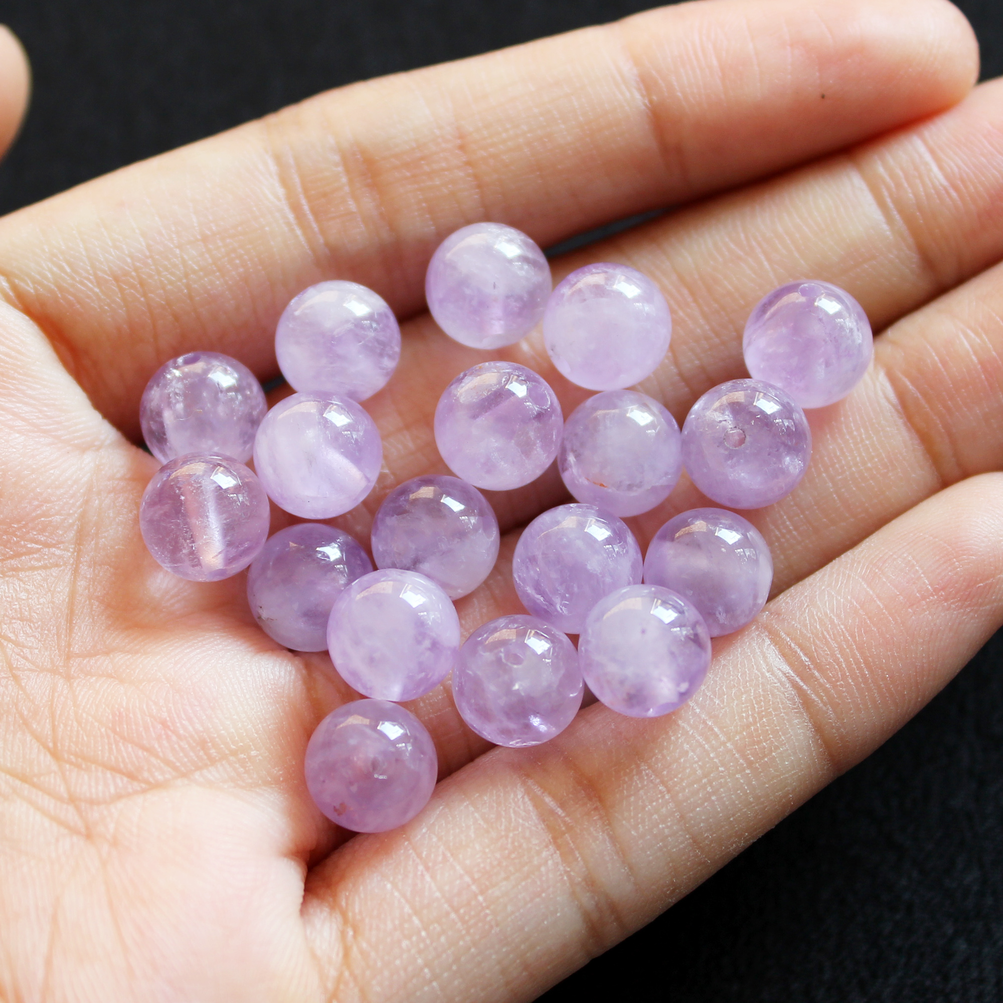 Combo 3 Hạt Đá Thạch Anh Tím Lavender 8MM (Lavender Amethyst) Tự Nhiên, Phối Vòng Tay, Chuỗi Hạt, Trang Sức, Hợp Mệnh Thổ, Hỏa