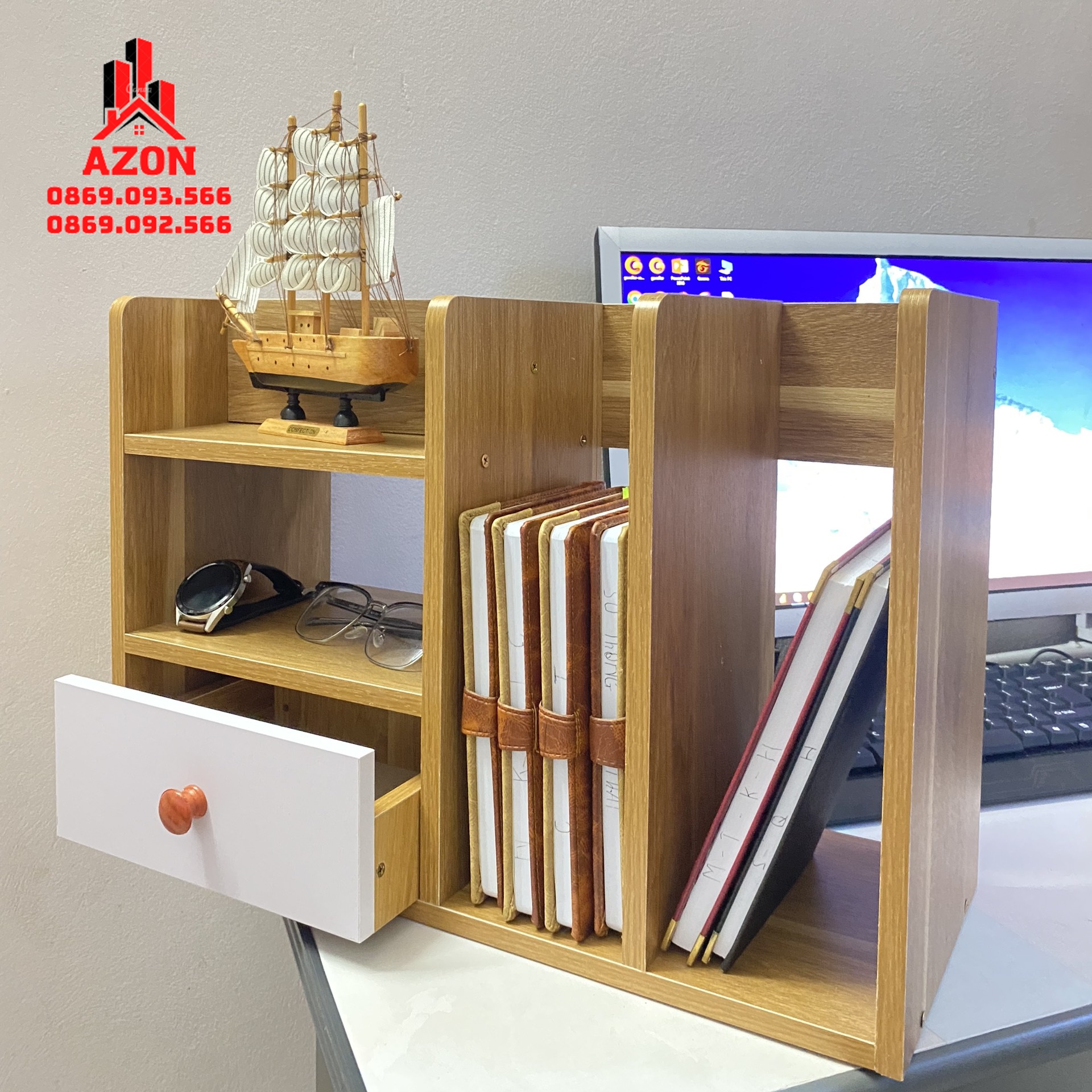 KỆ SÁCH, KỆ SÁCH ĐỂ BÀN, HỒ SƠ VÀ TÀI LIỆU VĂN PHÒNG SIZE 50x20x34cm