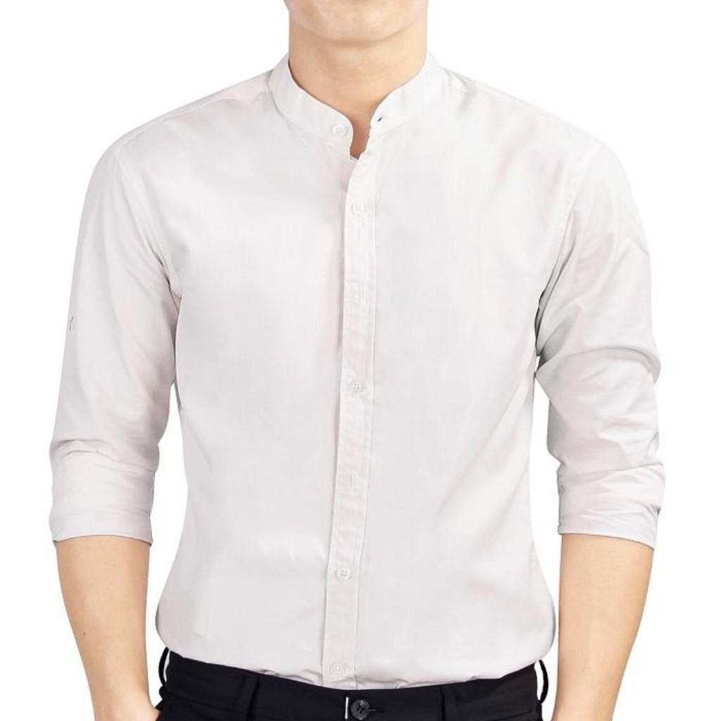 Áo Sơ Mi Nam Trơn Dài Tay Cổ Trụ Mẫu VK08 Thời Trang Cao Cấp PONIVA Co Dãn Trẻ Trung Năng Động