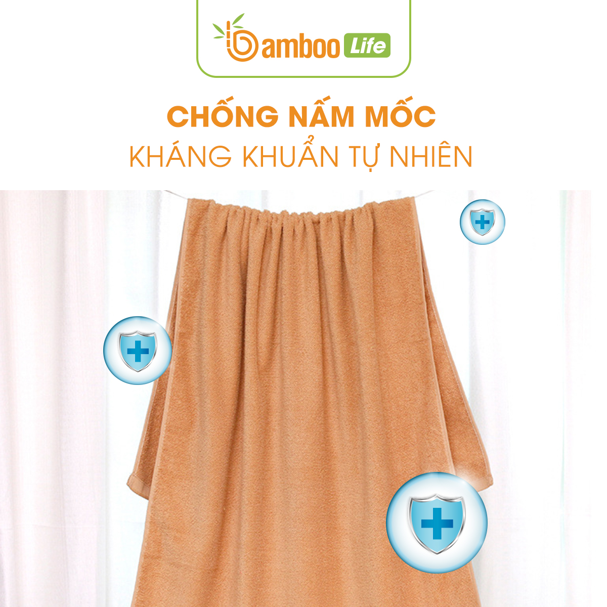 Khăn tắm sợi tre Bamboo Life hàng chính hãng Khăn lau người mềm mại kháng khuẩn siêu thấm hút an toàn cho da ngay cả với trẻ sơ sinh BL046