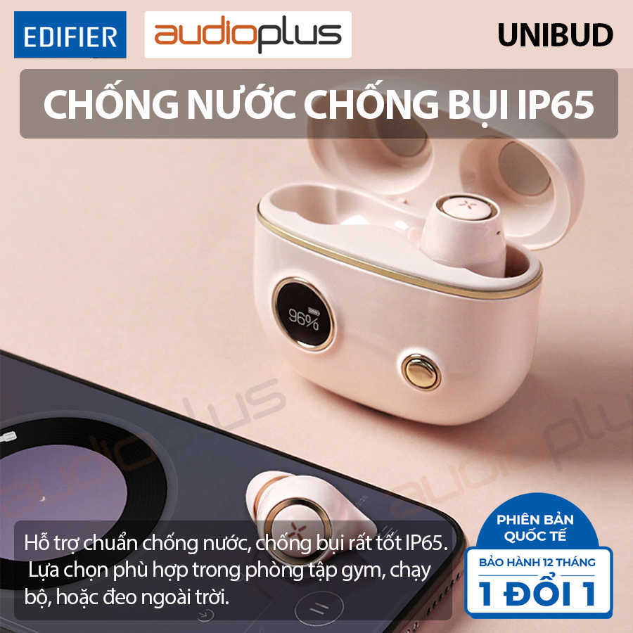 EDIFIER UNIBUD Tai nghe bluetooth có màn hình OLED - Thiết kế cổ điển - Chất âm ấn tượng - Hỗ trợ AAC, AptX - Bản quốc tế - Hàng chính hãng