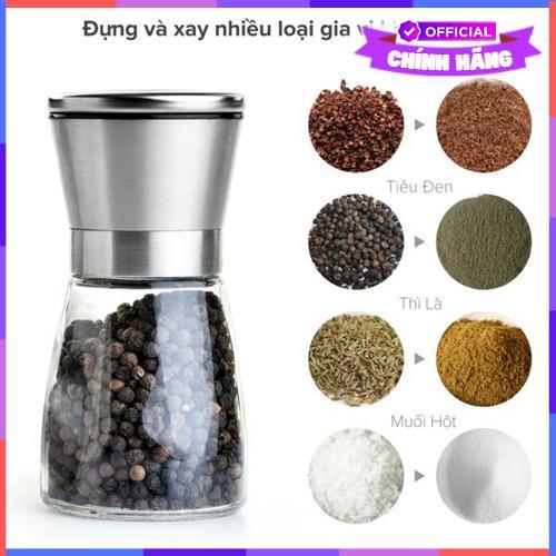 Lọ Dụng Cụ Xay Muối Tiêu Inox Vouller 304 Tiêu Chuẩn 5 Sao - Hàng Chính Hãng