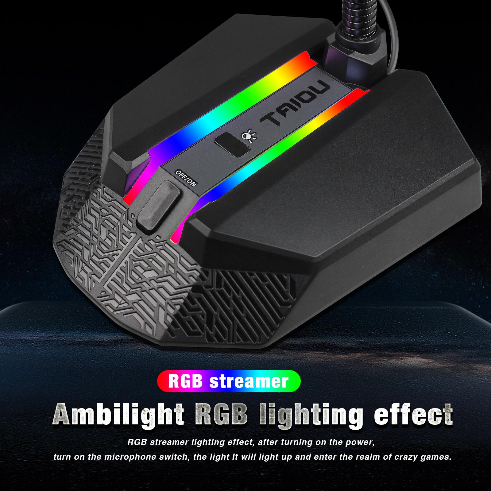Micrô USB cho Máy tính thu nhận đa hướng 360 °  chiếu sáng RGB Cắm và có thể điều chỉnh