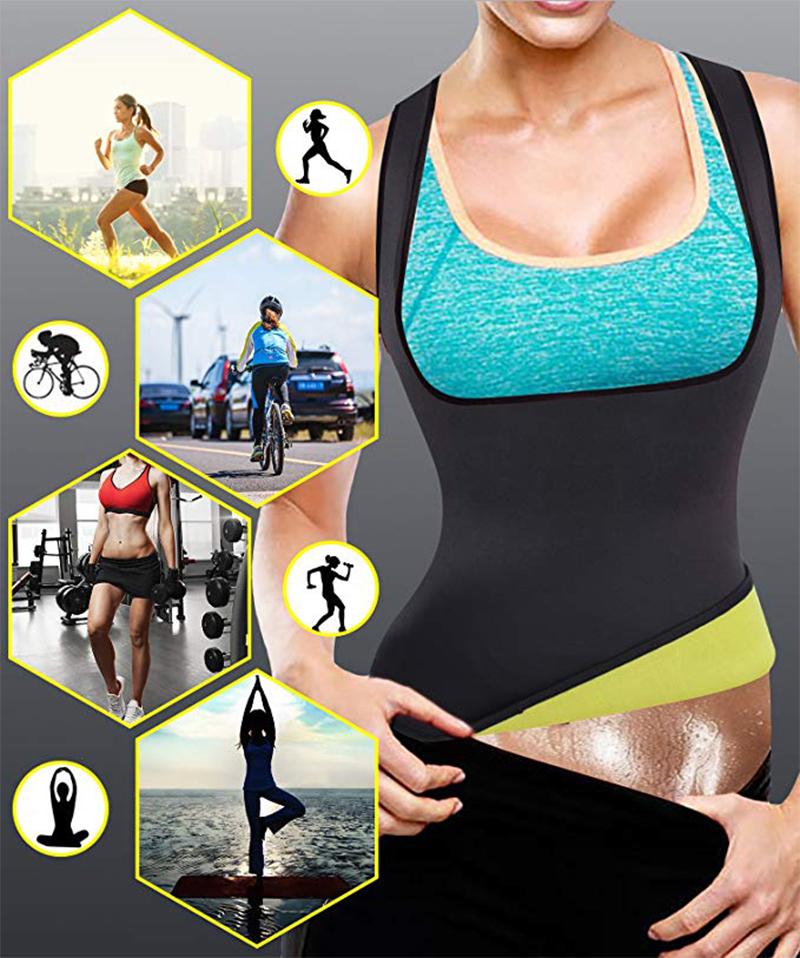 CXZD Neoprene Mồ Hôi Xông Hơi Cơ Thể Shapers Áo Vest + Quần Eo Tập Giảm Béo Áo Định Hình Siêu Giảm Cân Điều Khiển Quần