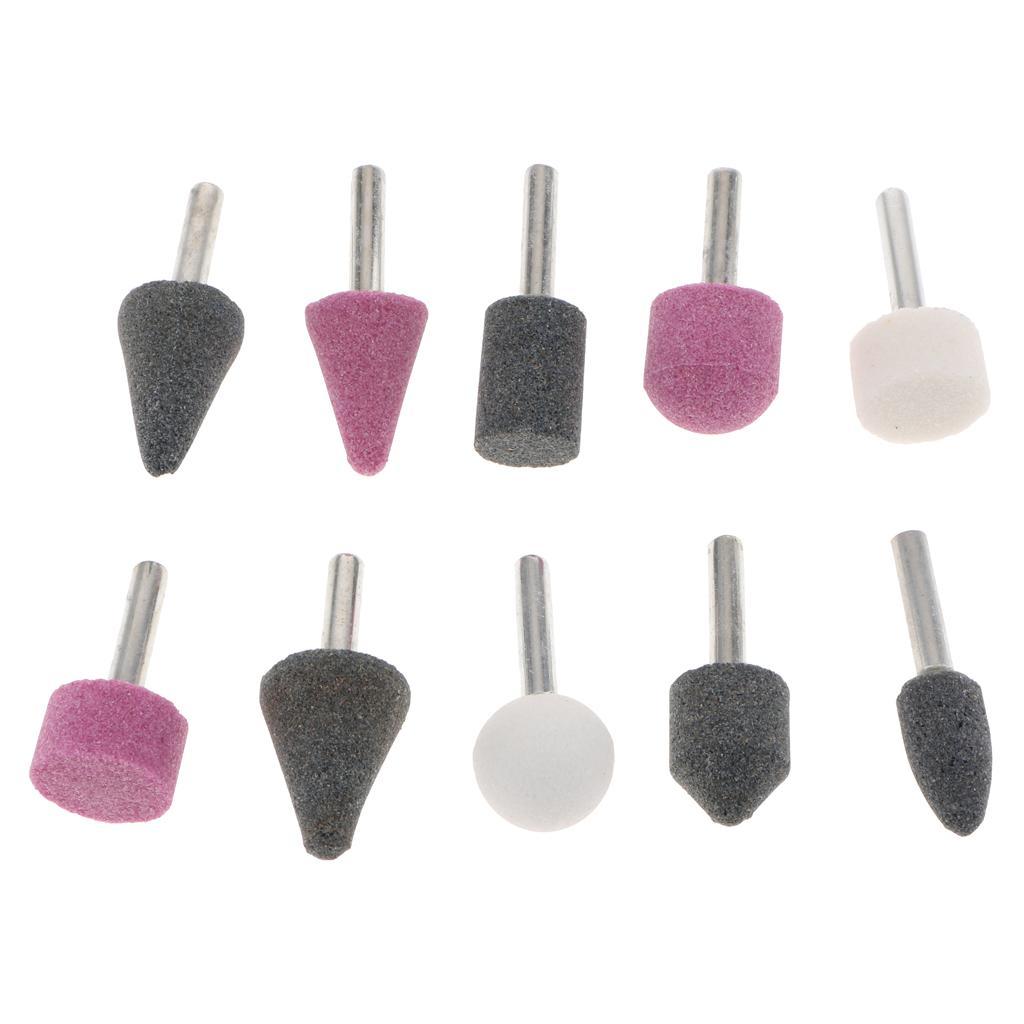 10x 6mm Cylindrical Electric Nail Drill Bits Polishing Grinding Head