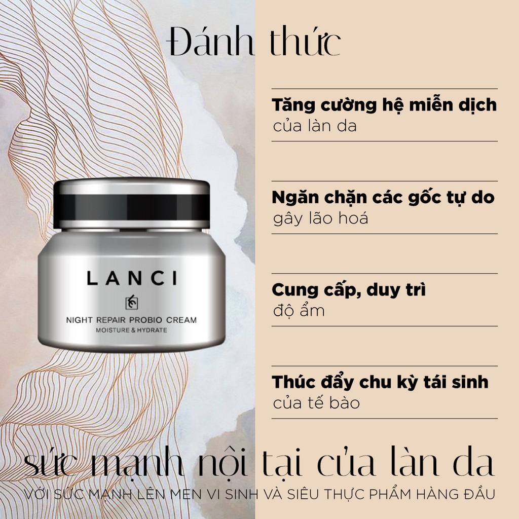 Kem Dưỡng Phục Hồi Tế Bào Da Ban Đêm Lanci - Night Repair Probio Cream