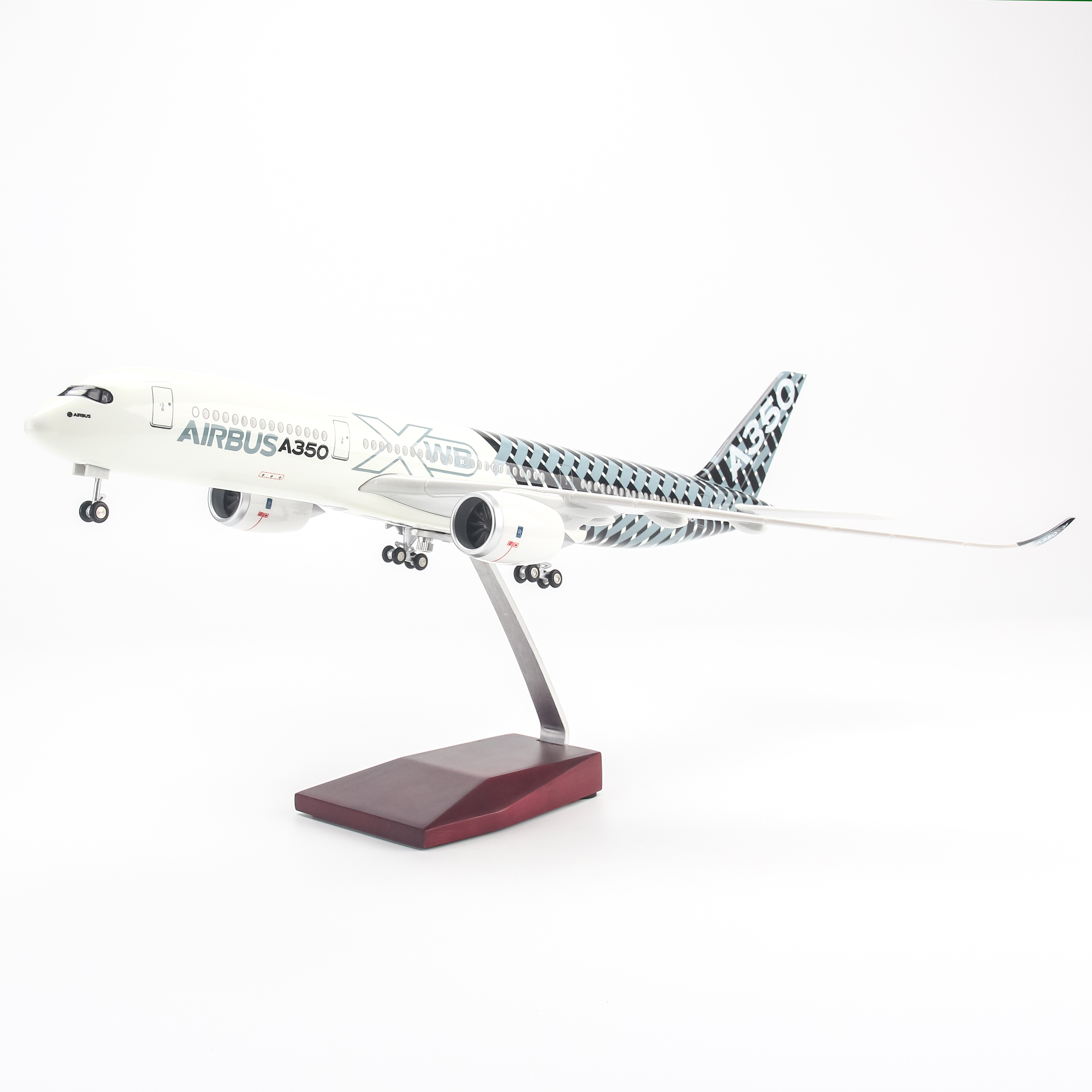 Mô hình máy bay Original Striped Airbus A350 lắp ráp có đèn 47cm MBMH46