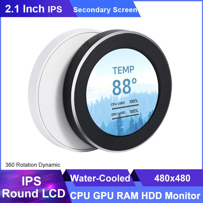 2,1 inch IPS Màn hình thứ cấp 480x480 USB làm mát bằng nước LCD CPU GPU RAM HDD Giám sát