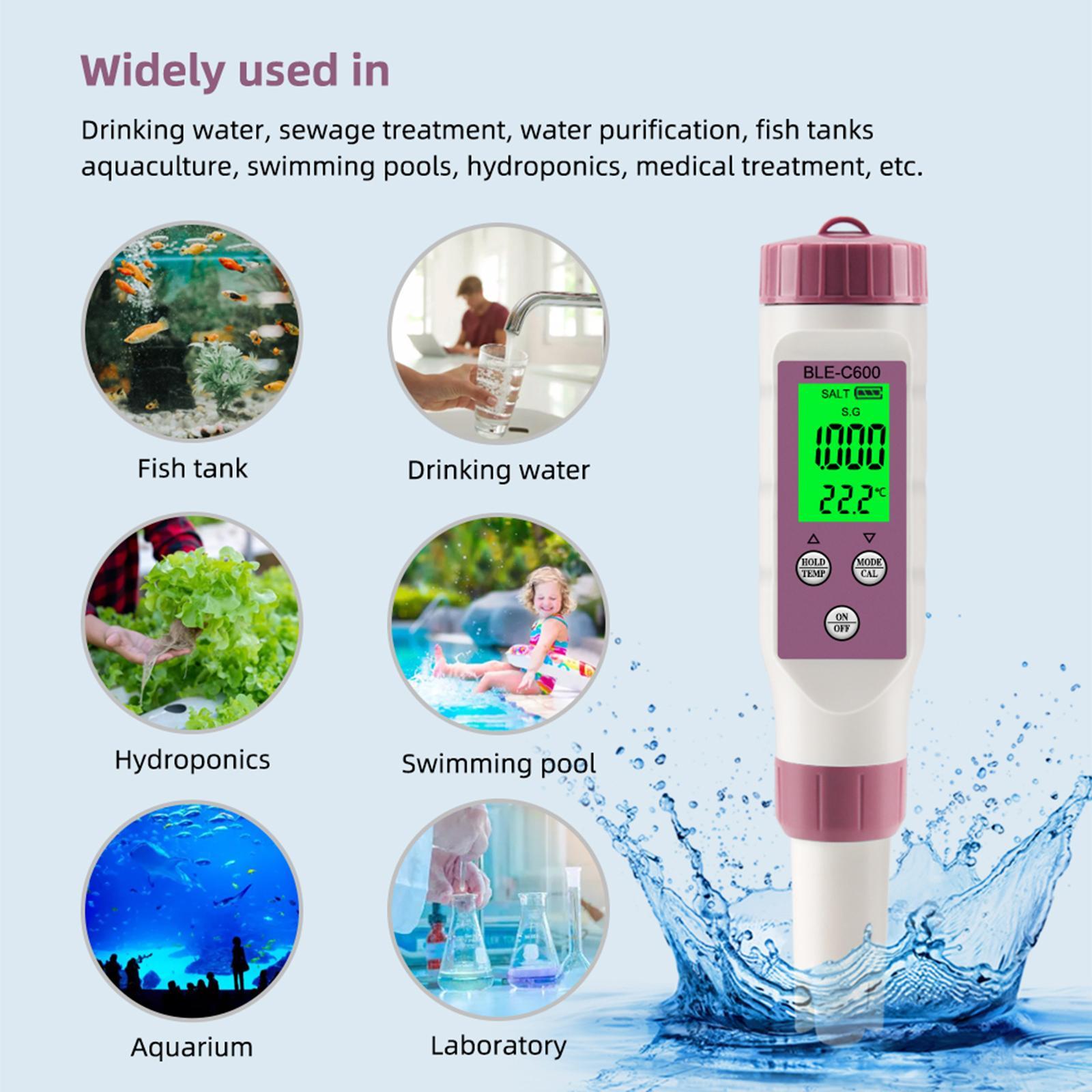 PH Tester Water Quality Tester Backlit LCD Display Acidometer for Aquarium