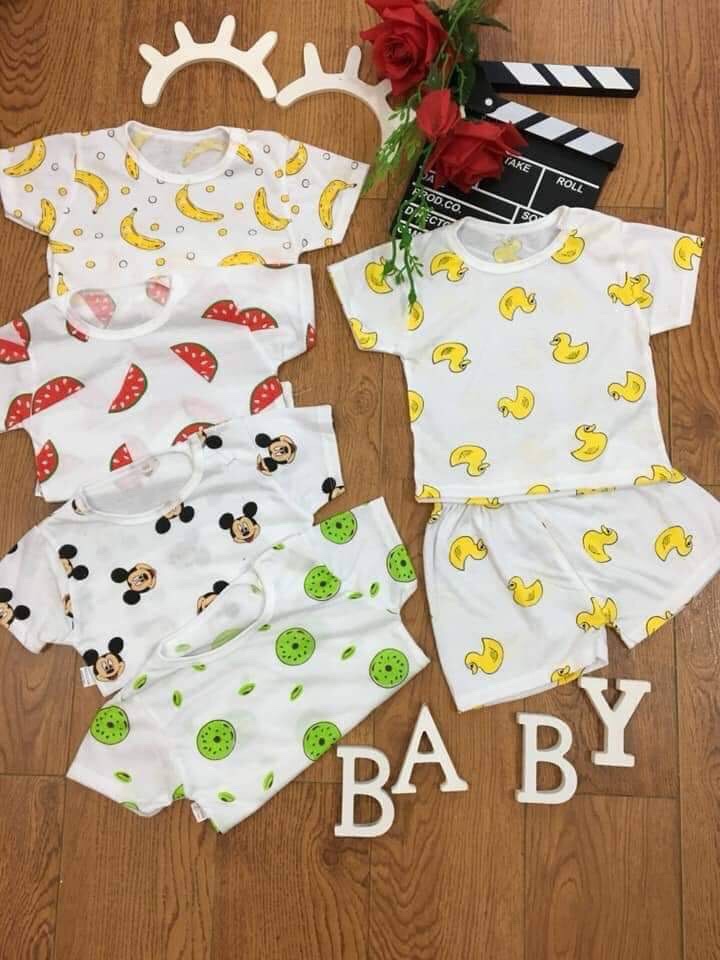 Set 5 bộ quần áo cộc tay carter cotton nhiều mẫu mặc cực mát, hình cực yêu cho bé