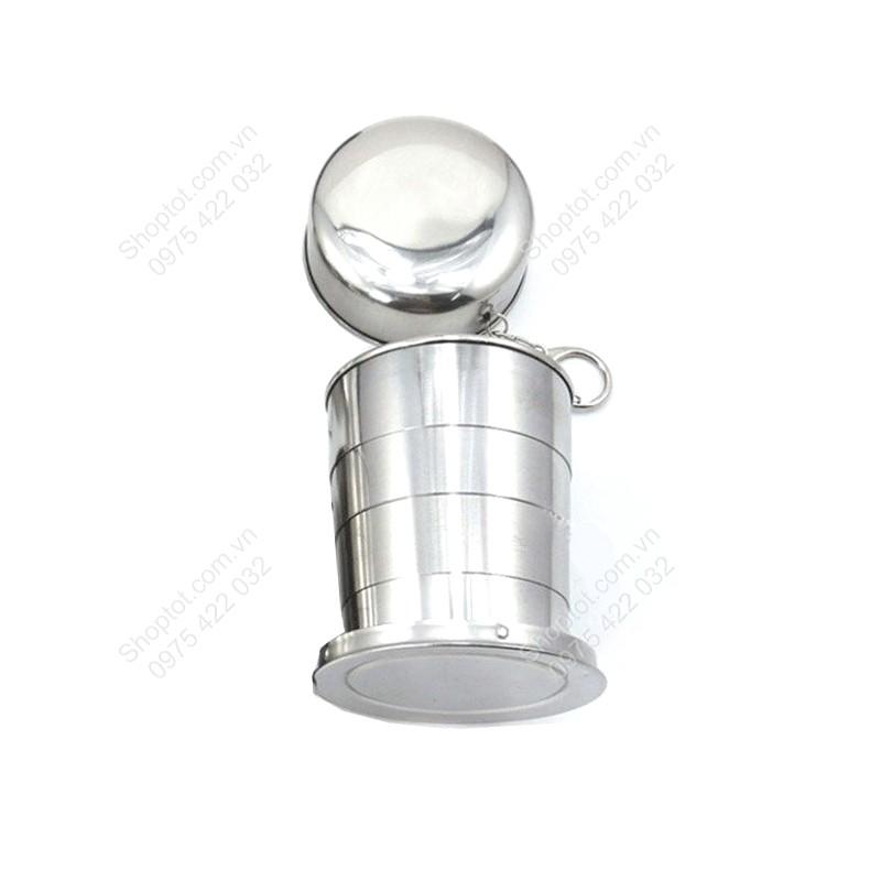 CỐC LY INOX XẾP GỌN SS250 – 250ML DÙNG UỐNG NƯỚC, ĐI PICNIC, ĐI HỌC, ĐI CHƠI