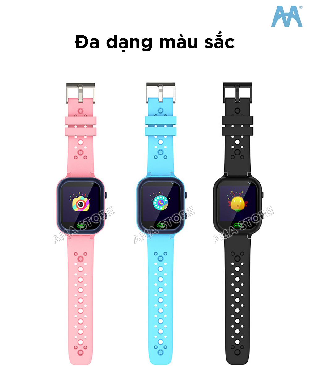 Hình ảnh Đồng hồ Thông minh Trẻ em Model Q15 lắp SIM nghe gọi 2 chiều 3 màu Xanh Hồng Đen Hàng chính hãng