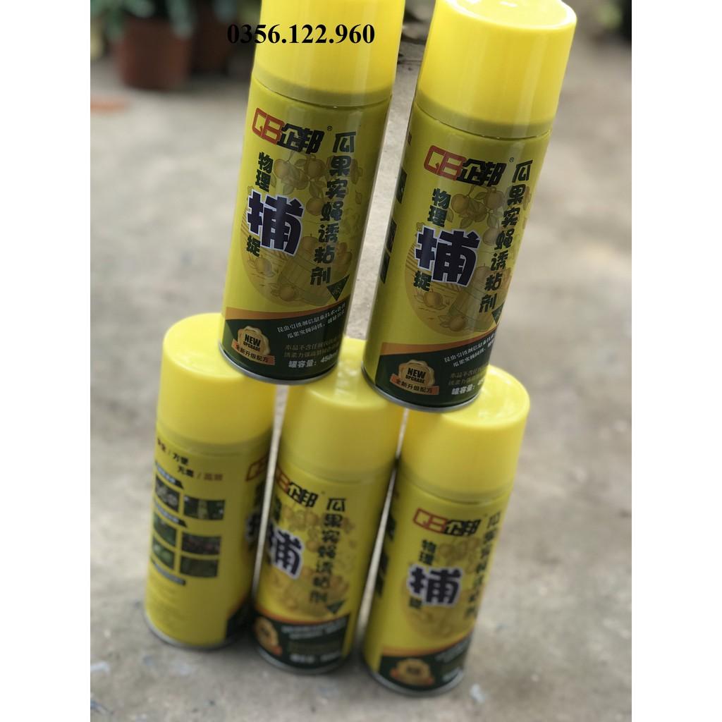 1 thùng (24 chai) Keo bẫy ruồi vàng, côn trùng đục quả dạng chai xịt 450ml