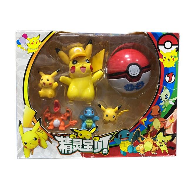 Mô Hình Pokemon, Hộp Các Nhân Vật Pikachu, Hitokage, Zenigame,...Đồ Chơi Dành Cho Các Bé,  Full Box