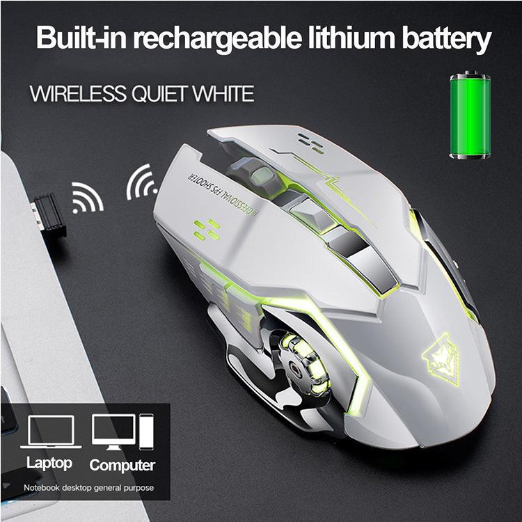 Xq 3500 Dpi Sạc Không Dây Chơi Game 2.4 GHz Đèn Nền Cơ Tắt Tiếng Quang 6 Nút DPI Có Thể Điều Chỉnh Cho Máy Tính laptop