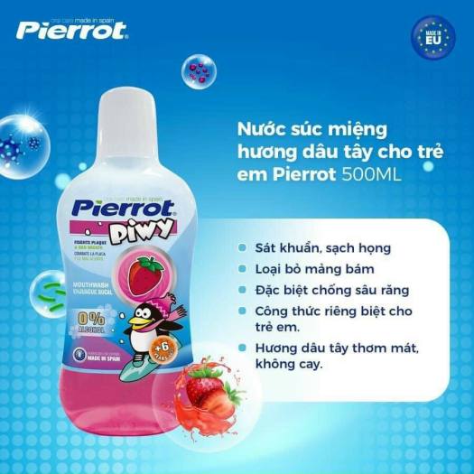 Nước súc miệng hương dâu tây Pierrot dánh cho trẻ em 500ml