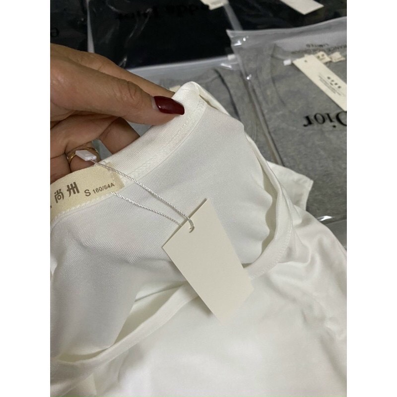 Áo thun nữ cổ chữ U - Áo phông trơn chất cotton zip From ôm đẹp
