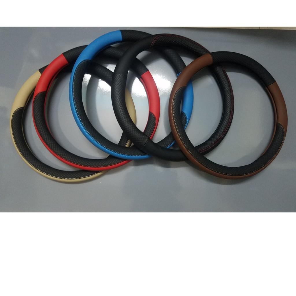 Bọc Vô Lăng Cho Xe Ô Tô Chất Liệu Da Cao Cấp Sang Trọng Đường Kính 38cm