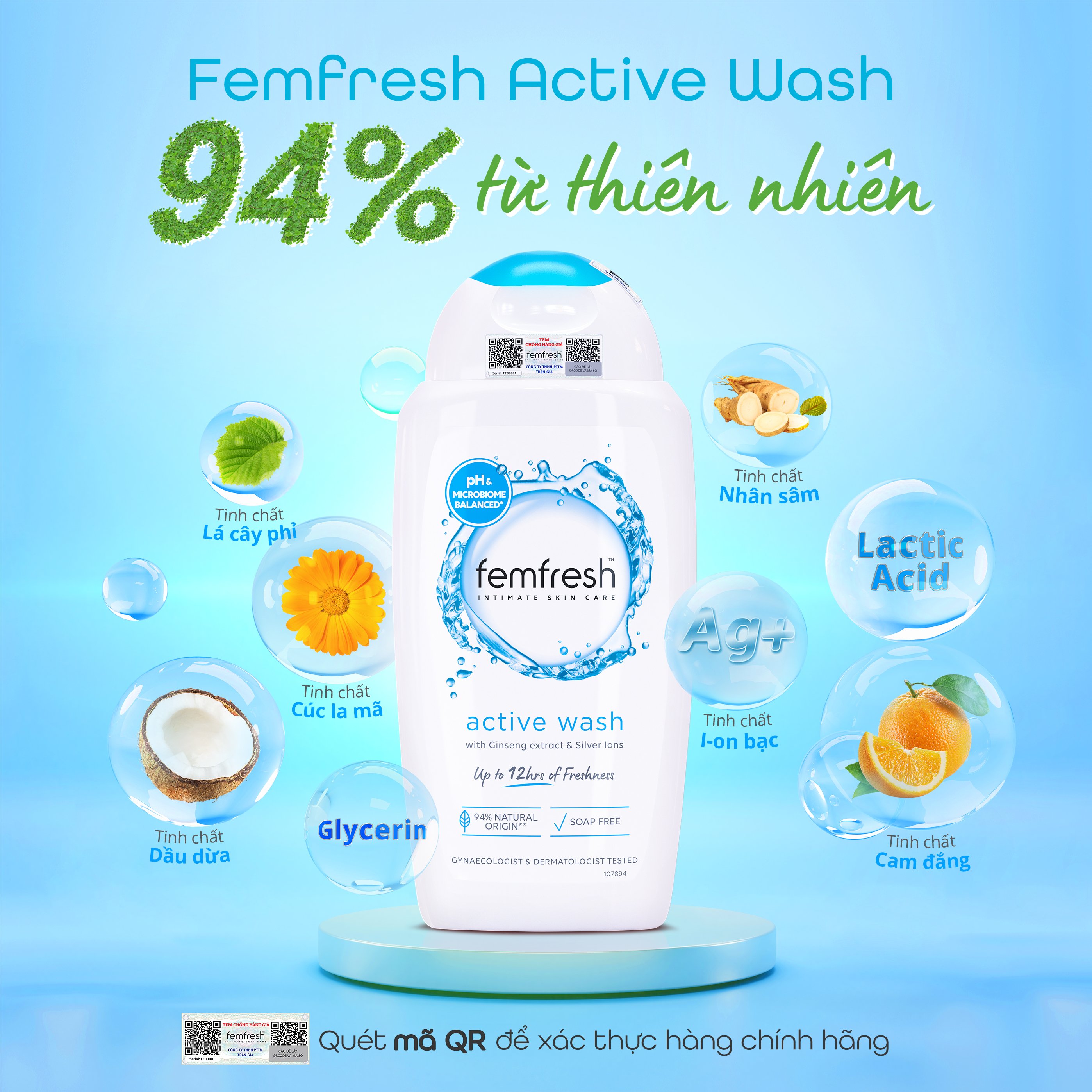 [MUA 2 TẶNG 1] Mua Dung Dịch Vệ Sinh Phụ Nữ Femfresh Daily Intimate Wash 250ml + Femfresh Active Fresh Wash 250ml - Tặng Quà Ngẫu Nhiên