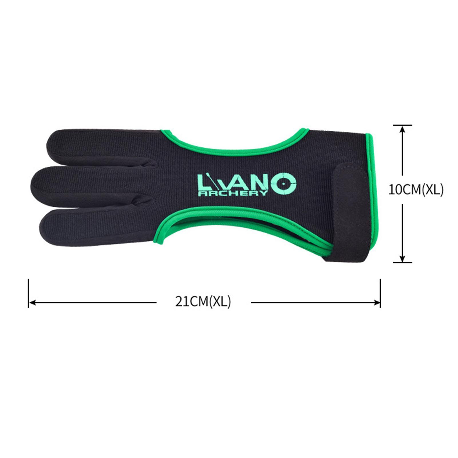 2 Piece Shooting Gloves 3 Finger Leather Gloves for Recurve Compound Black
