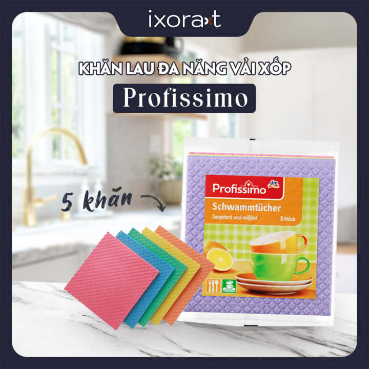 Khăn lau đa năng PROFISSIM hàng nội địa đức Dùng để lau bát đĩa, bàn ghế, tủ lạnh...tất cả bề mặt phẳng.