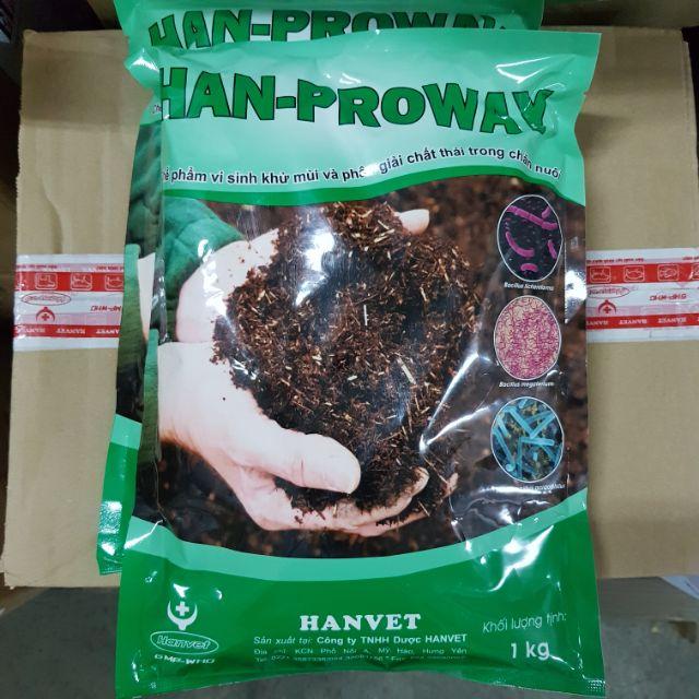 MEN VI SINH Han pro way khử mùi chuồng trại đất nèn gói 1kg tiết kiệm