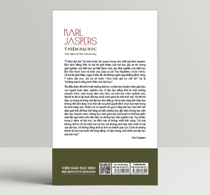 Ý Niệm Đại Học (The Idea of the University) - Karl Jaspers - IRED Books