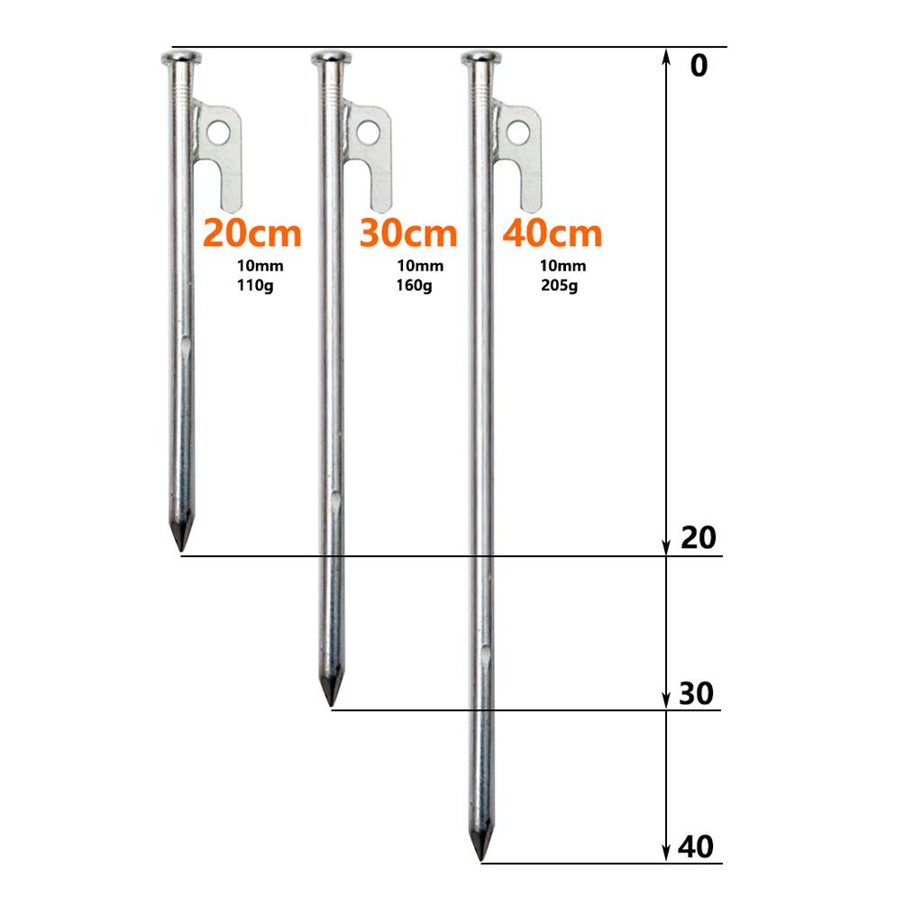 2x4 Pieces Outdoor Camping Tent Stakes Awning Tarp Ground Nails Pegs Pins 40cm