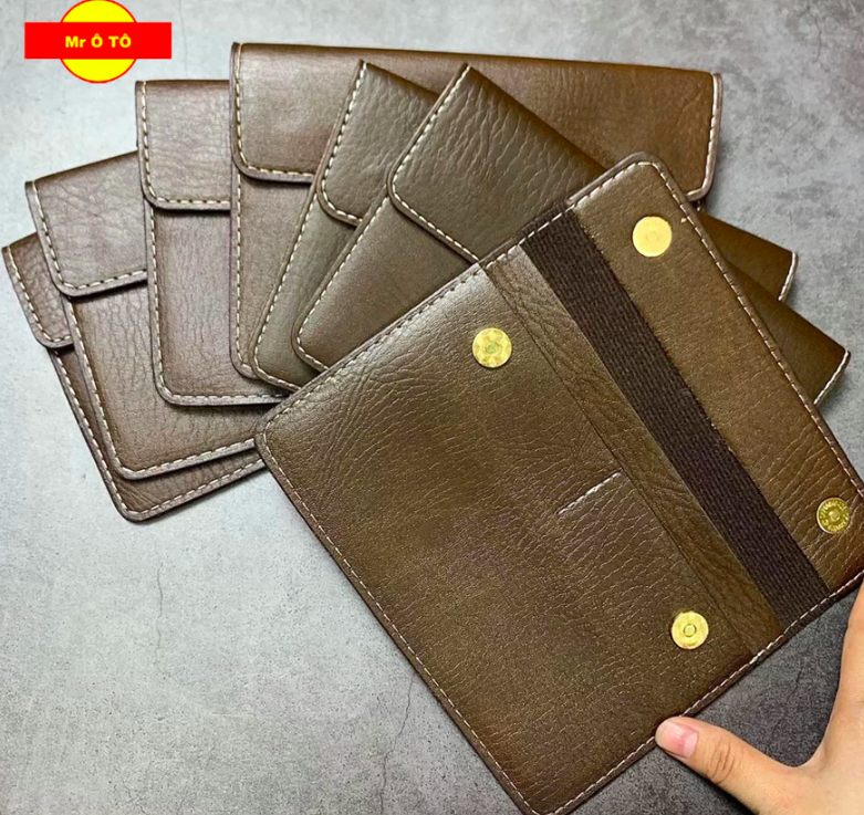Ví Da đựng giấy tờ Ô Tô MR,ÔTÔ - Chuyên đựng giấy đăng kiểm, đăng kí xe - Chất liệu da sang trọng 3 ngăn tiện lợi VDK001