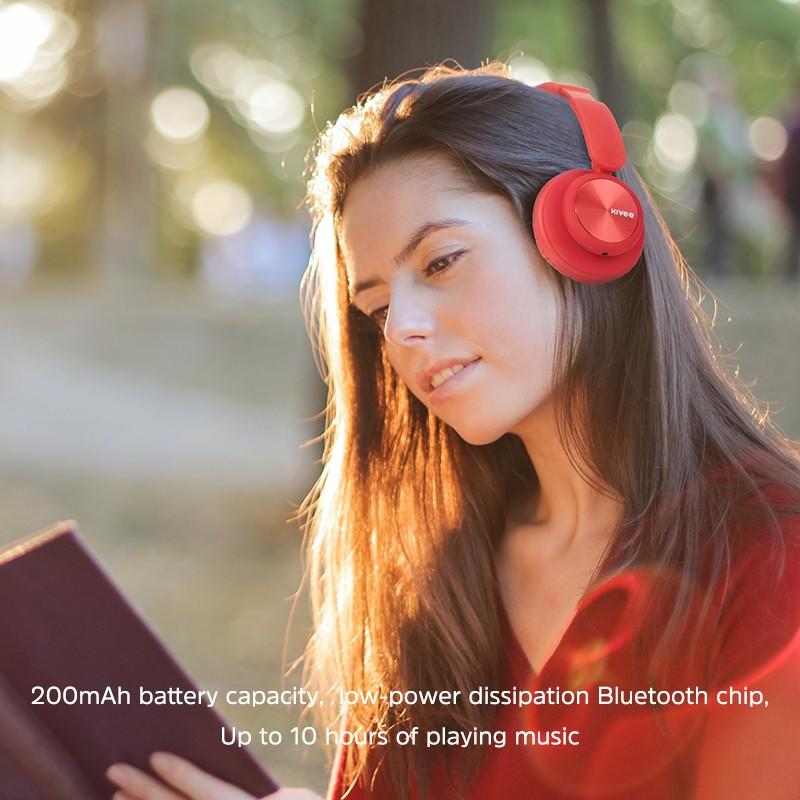 Tai nghe chụp tai Bluetooth chất lượng âm thanh độ nét cao với micrô thời trang và di động phù hợp với iPhone Samsung-Hàng chính hãng