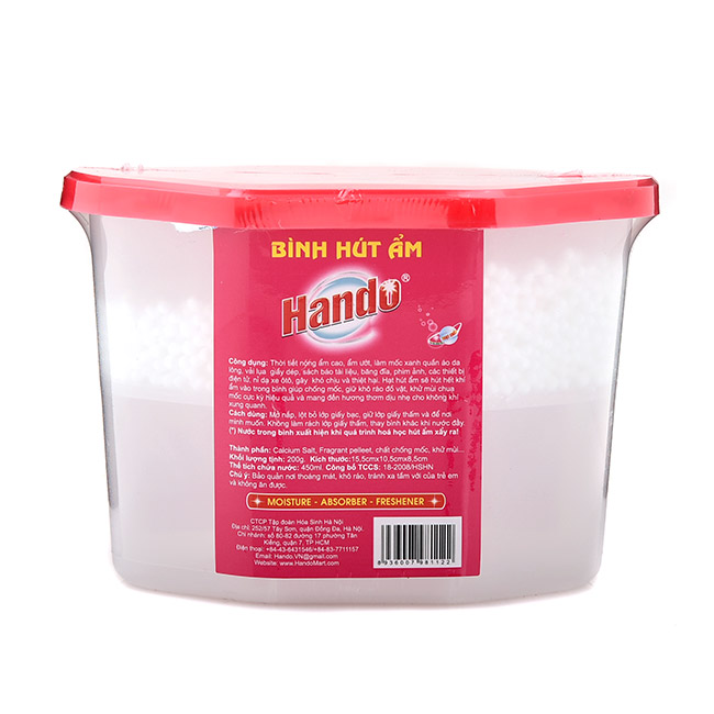 Combo 3 Hộp Hút Ẩm HANDO Khử Mùi Nấm Mốc Hương Hoa Hồng 450ml