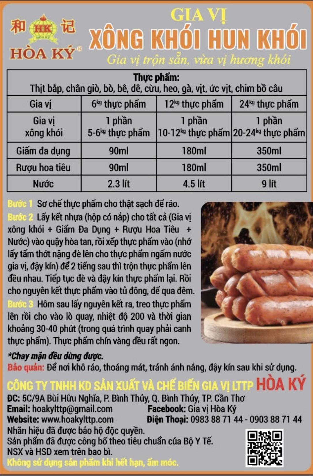 Xông khói gia vị trộn sẵn đầy đủ làm 6kg thực phẩm