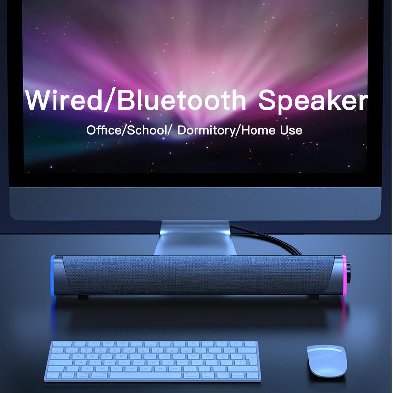 Thanh loa máy tính 4D Loa siêu trầm âm thanh nổi Bluetooth cho máy tính xách tay Máy tính xách tay Máy nghe nhạc Loa có dây mới Bán chạy Màu sắc: Đen có dây
