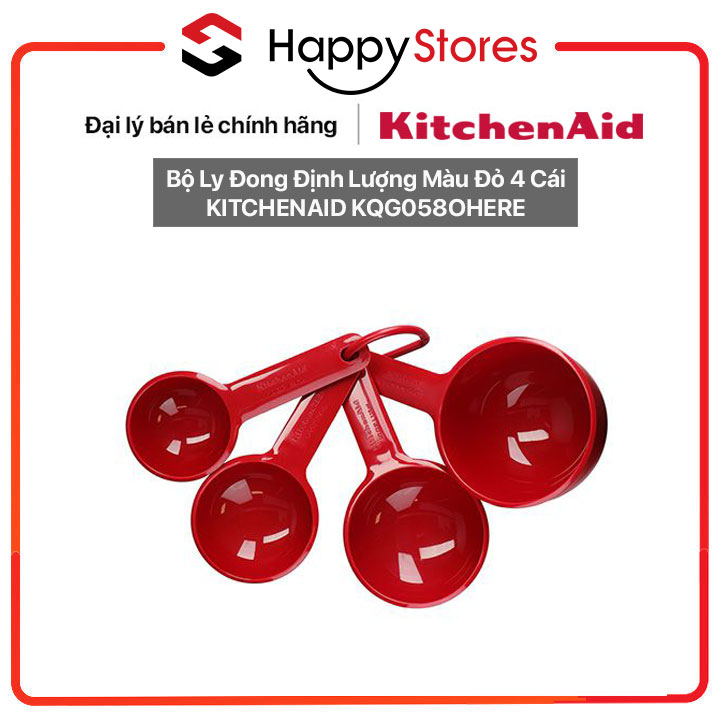 Bộ Ly Đong Định Lượng Màu Đỏ 4 Cái KITCHENAID KQG058OHERE - Hàng chính hãng 