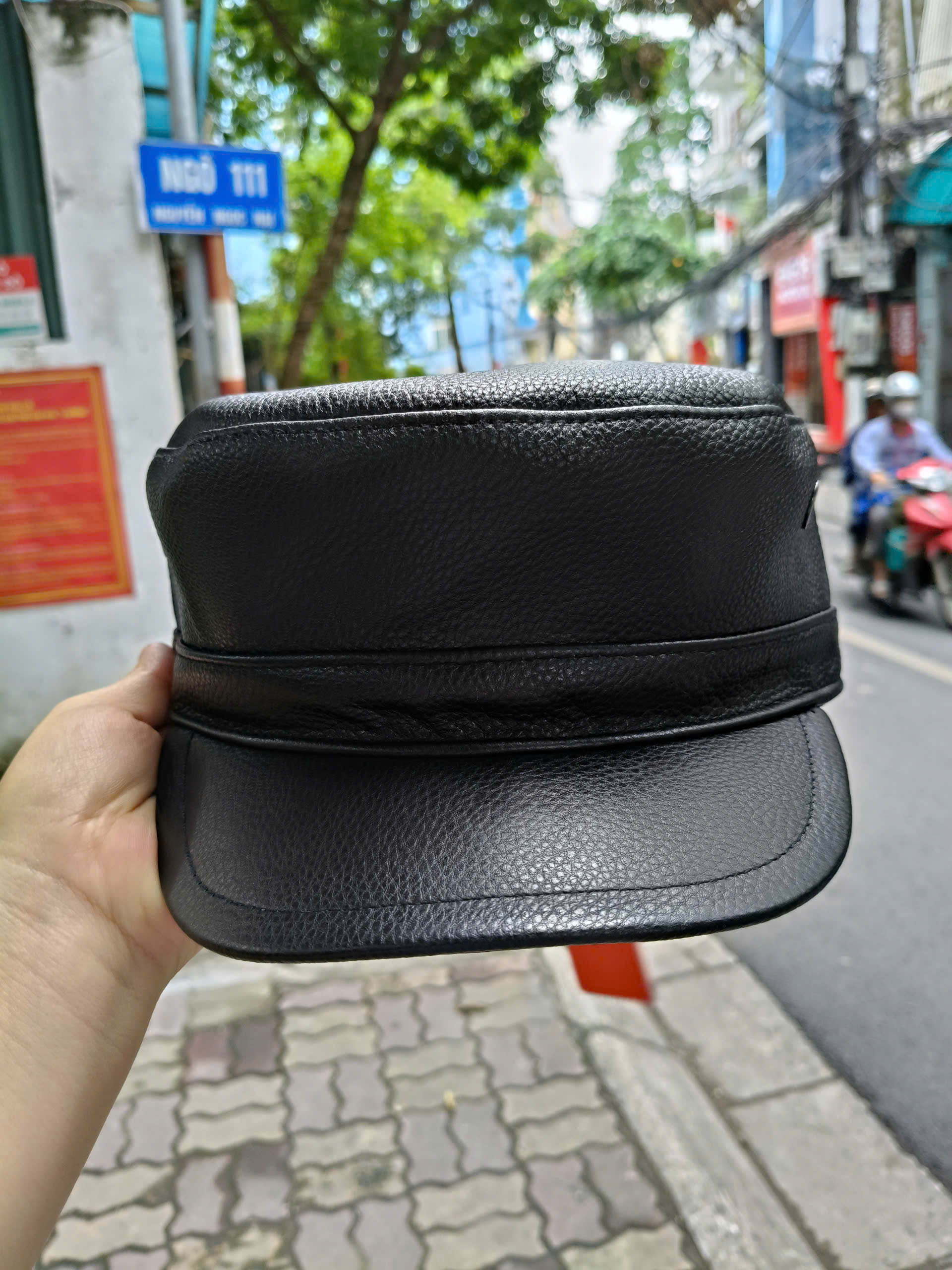 Mũ lưỡi trai nam da bò cao cấp BHY2069 Nón da nam lưỡi ngắn, dễ điều chỉnh