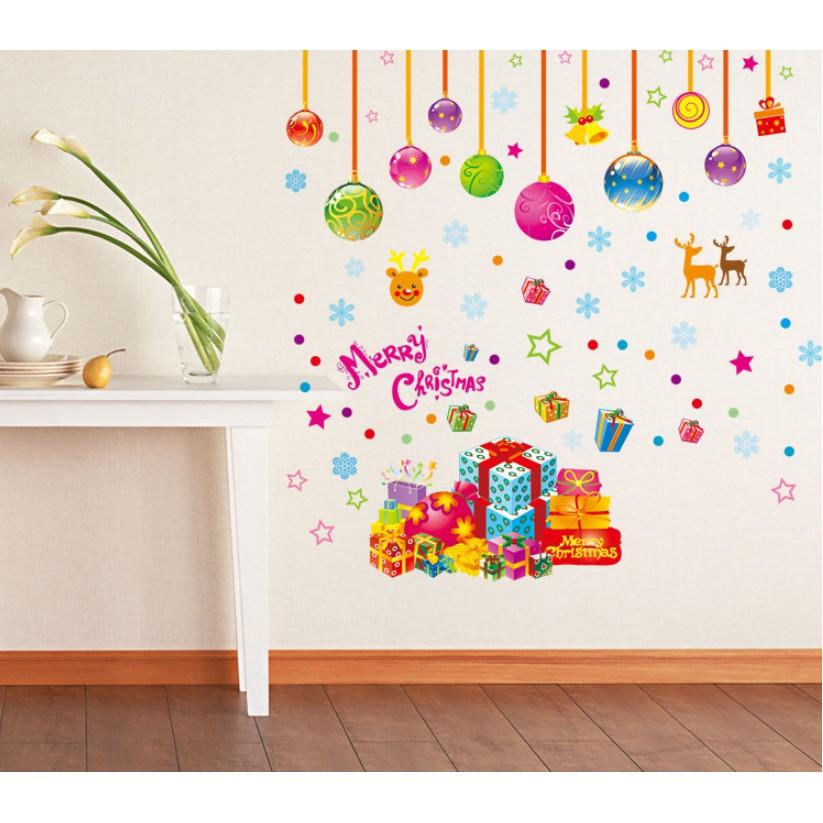 Decal trang trí noel sắc màu giáng sinh