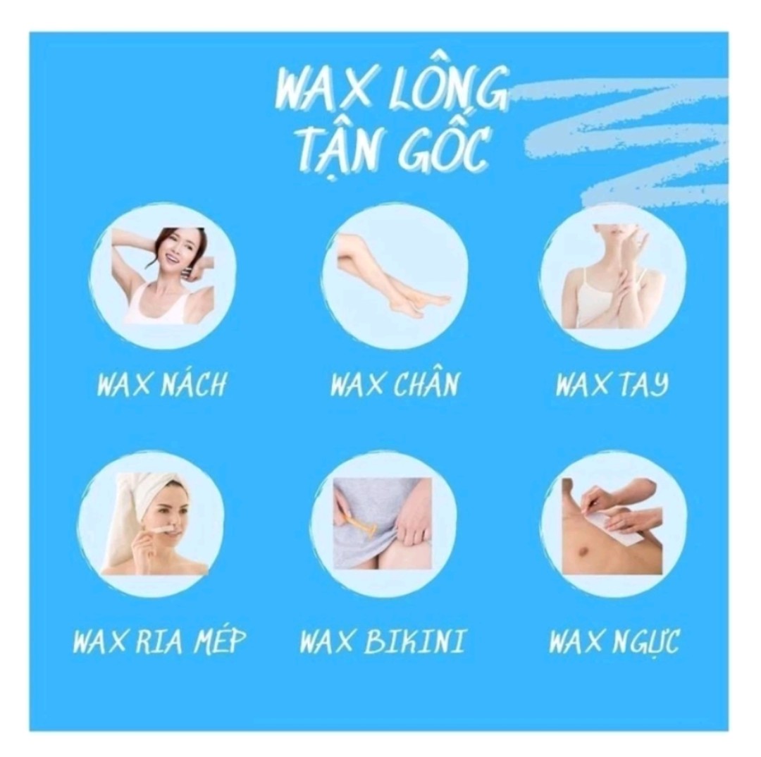 Cold wax an lành - Wax lông - Tẩy lông - Tặng 50 tờ giấy và 2 que wax Combo Set Sáp Triệt Lông Vĩnh Viễn Nách Tay Chân Lưng Ria Mép Bikini Ngực 350Gr 100% Thiên Nhiên