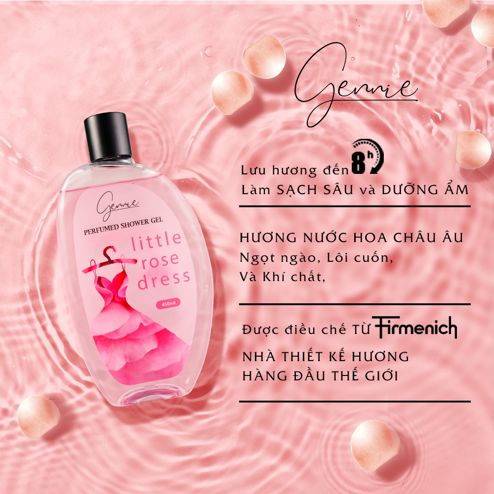 Bộ đôi Mẹ và Bé Sữa tắm Gennie Little Rose Dress + Sữa tắm gội 2IN1 Gennie Baby 450ml - 400ml