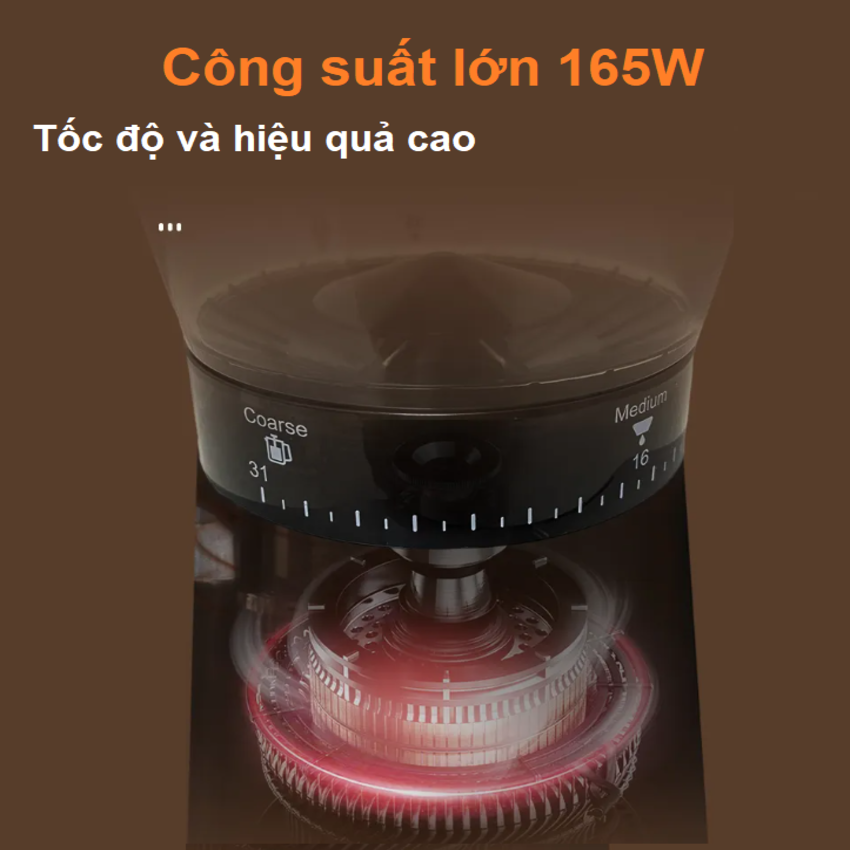 Máy xay hạt cà phê Espresso 31 chế độ Olodo cao cấp CG-001, công suất 165W