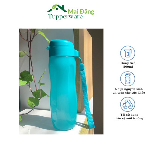 Bình nước eco 500ml (xanh min) tupperware hàng chính hãng nhựa nguyên sinh an toàn cho sức khỏe