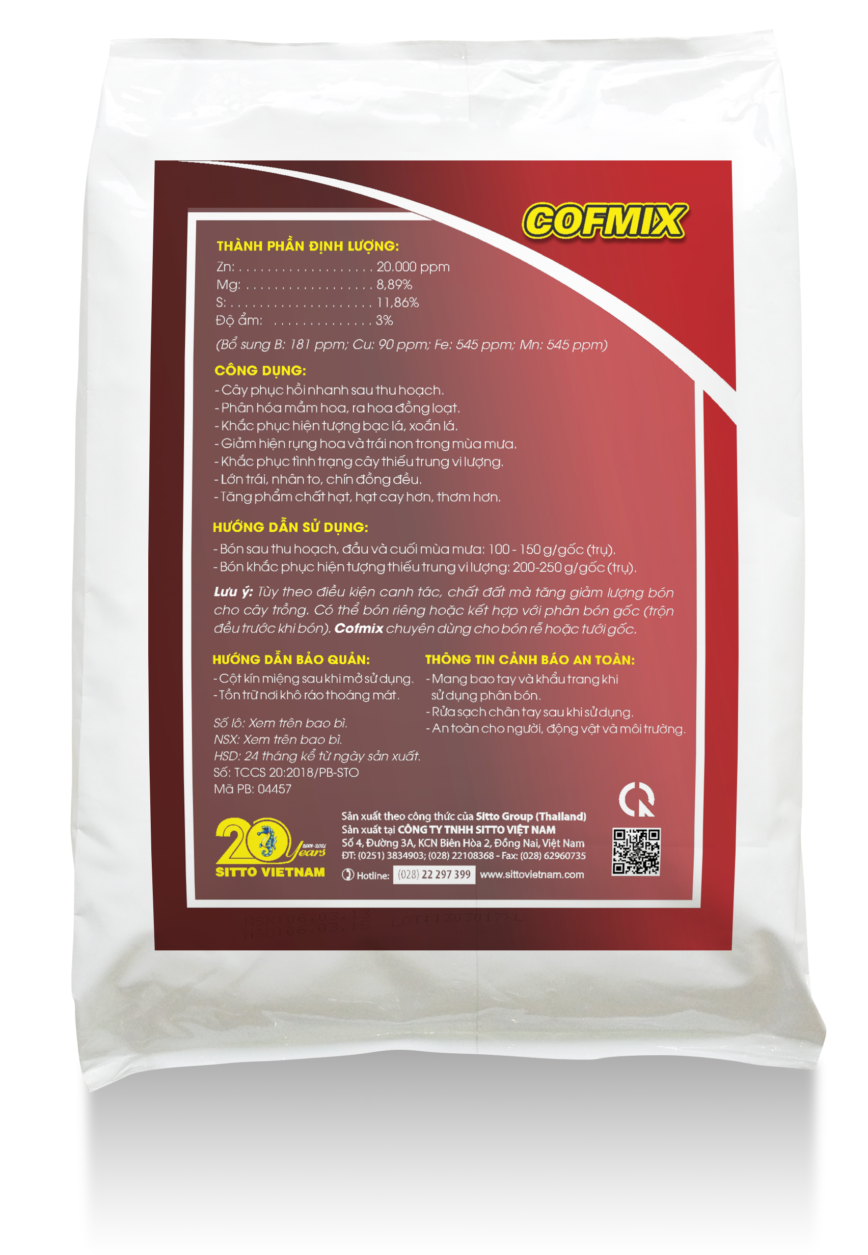 Phân bón SITTO- V KẼM 5KG