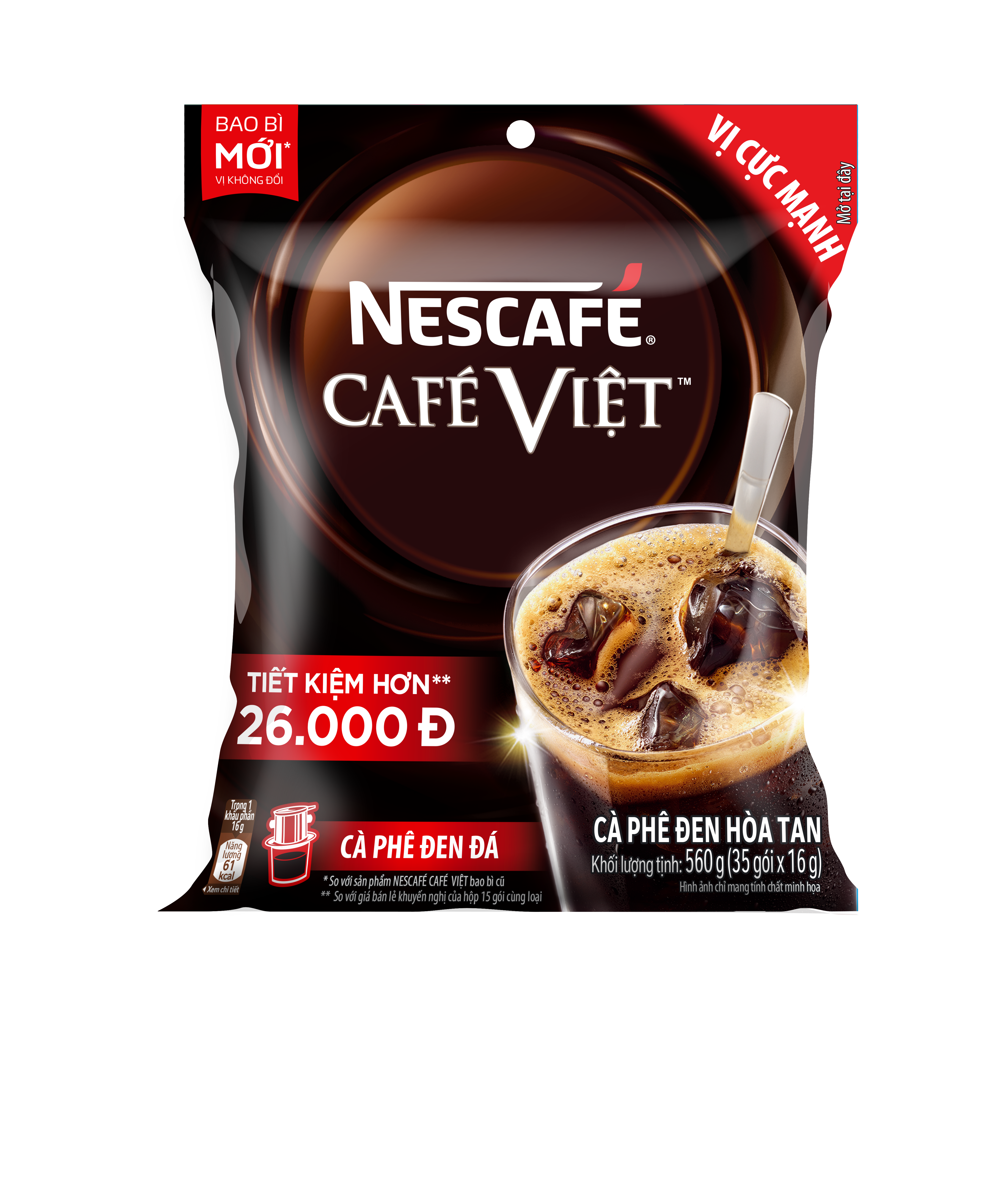 Hình ảnh Cà phê hòa tan NESCAFÉ Café Việt Cà phê đen đá (Túi 35 gói x 16g)