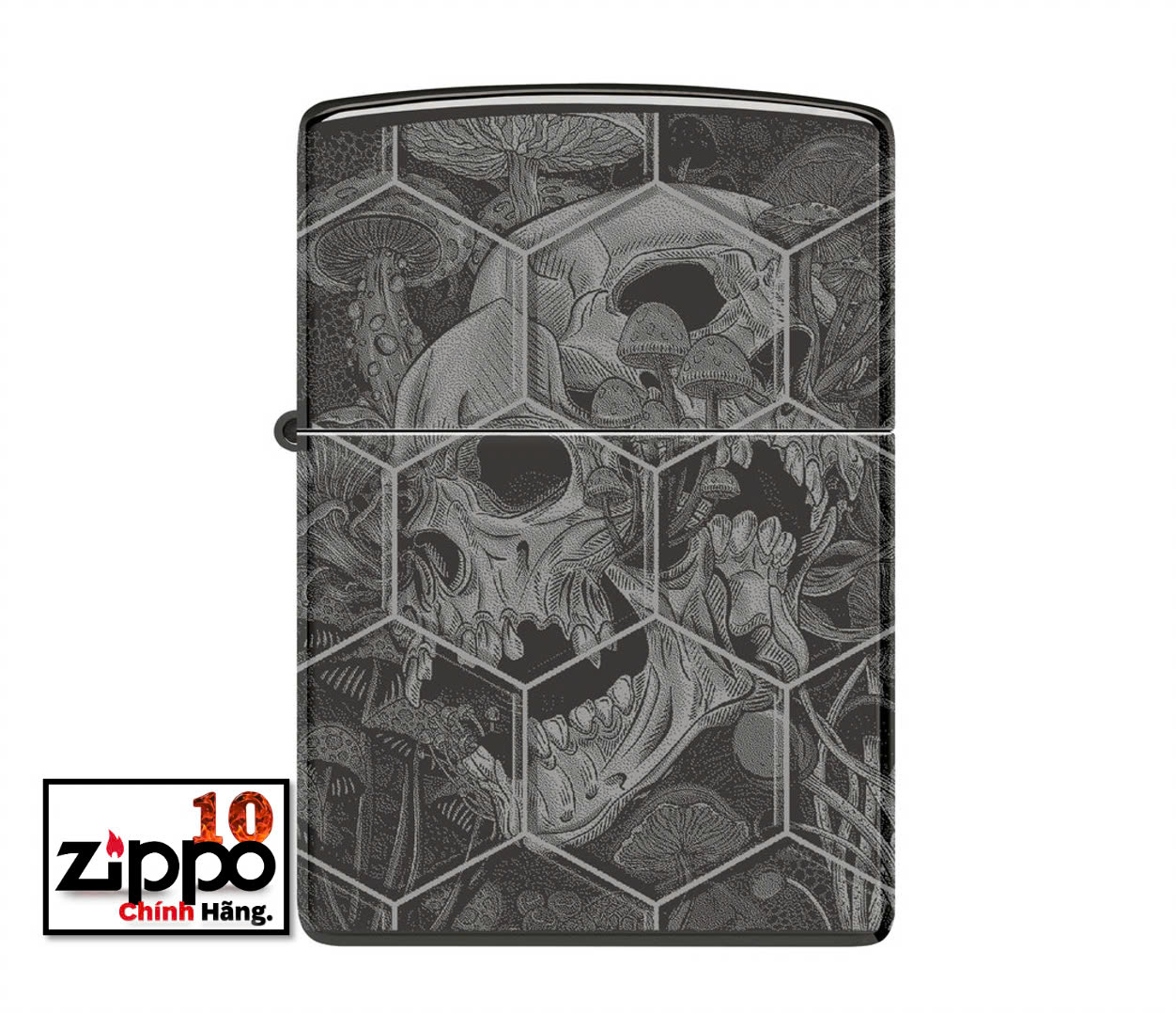 Bật lửa Zippo 46425 Mushroom Skulls Design - Chính hãng 100%