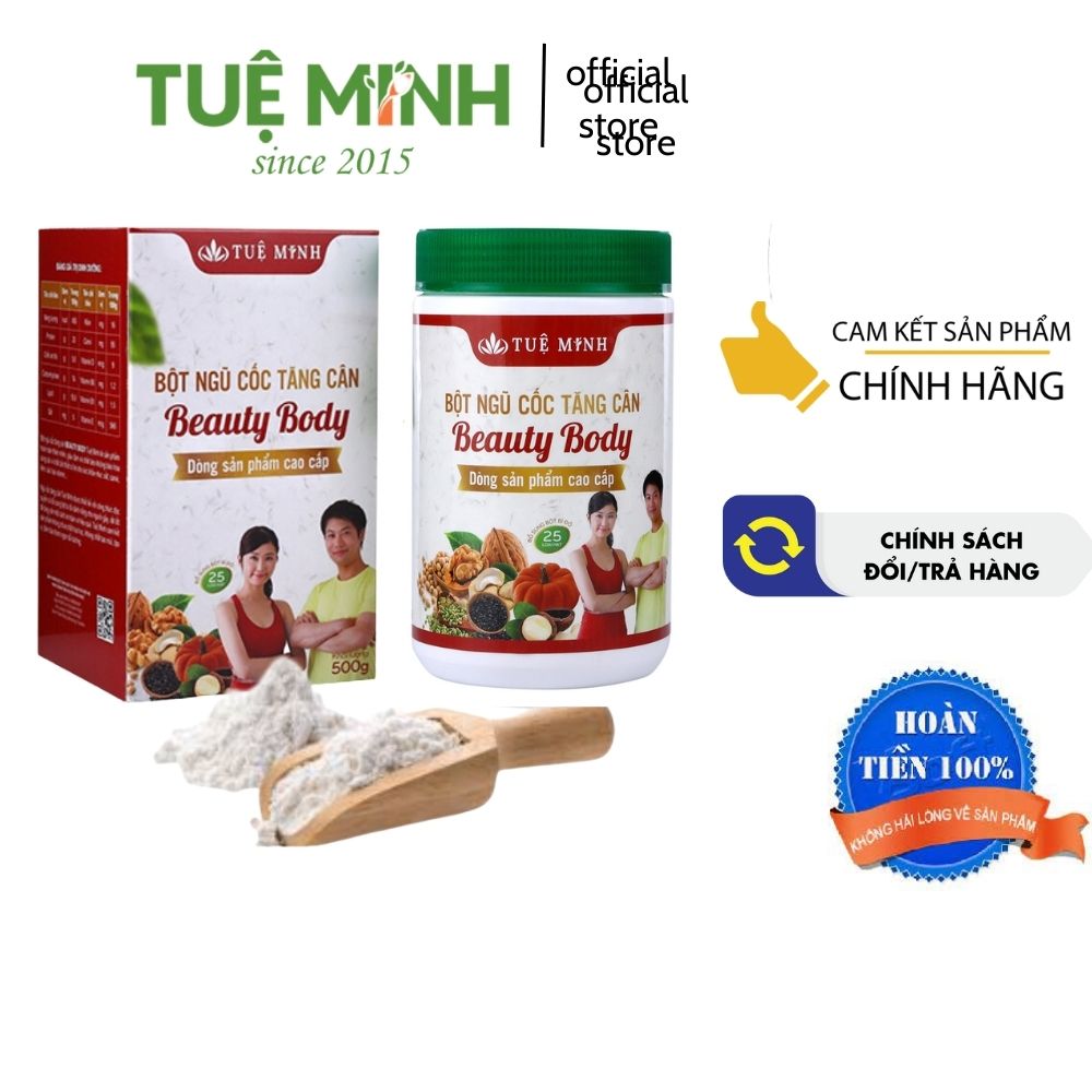 Bột Ngũ Cốc Tăng Cân Thương Hiệu Tuệ Minh 25 loại hạt dinh dưỡng cao cấp – Hiệu Quả Cho Người Gầy - hộp 500g.