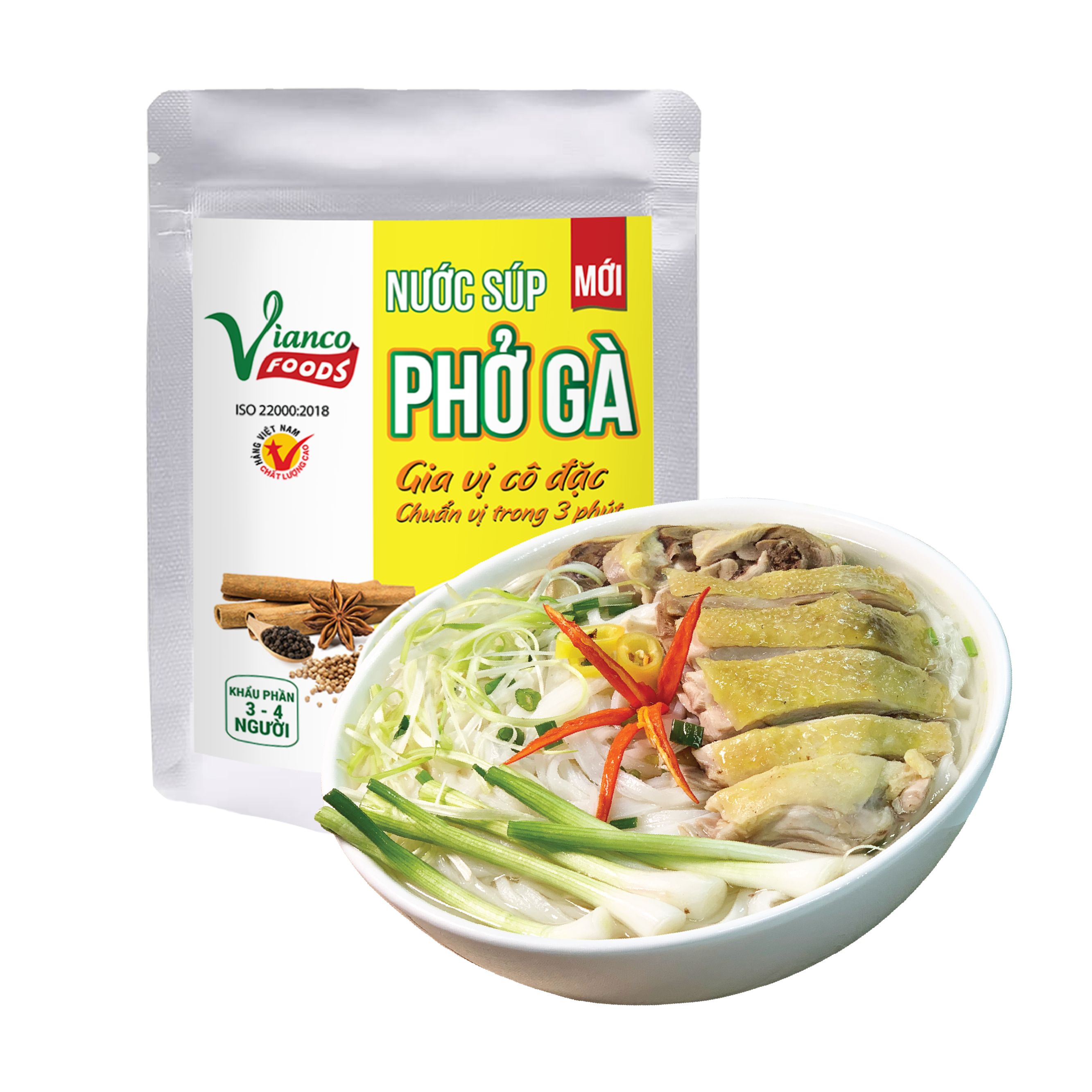 Combo 03 Túi Nước Súp Phở Gà Việt Ấn (200ml/hũ)