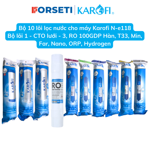 Combo 10 Lõi Lọc Nước Karofi Cho Máy Lọc Nước Optimus Plus O - P1310 - Hàng Chính Hãng - Bộ 10 Đầy Đủ