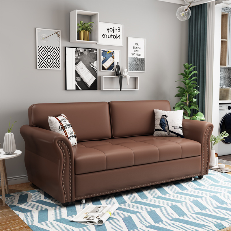 Sofa Giường Kéo Chất Liệu Da Hàn Bóng Mịn Viền Đính Đá DP-SGK30