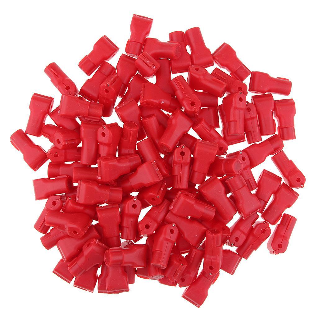 2x 100PCS Peg Hook Stop Lock for Prevent The Sweep Theft of Displayed Products on A Wire Peg, Plastic Red Lock, Retail Shop Anti-Theft Displa