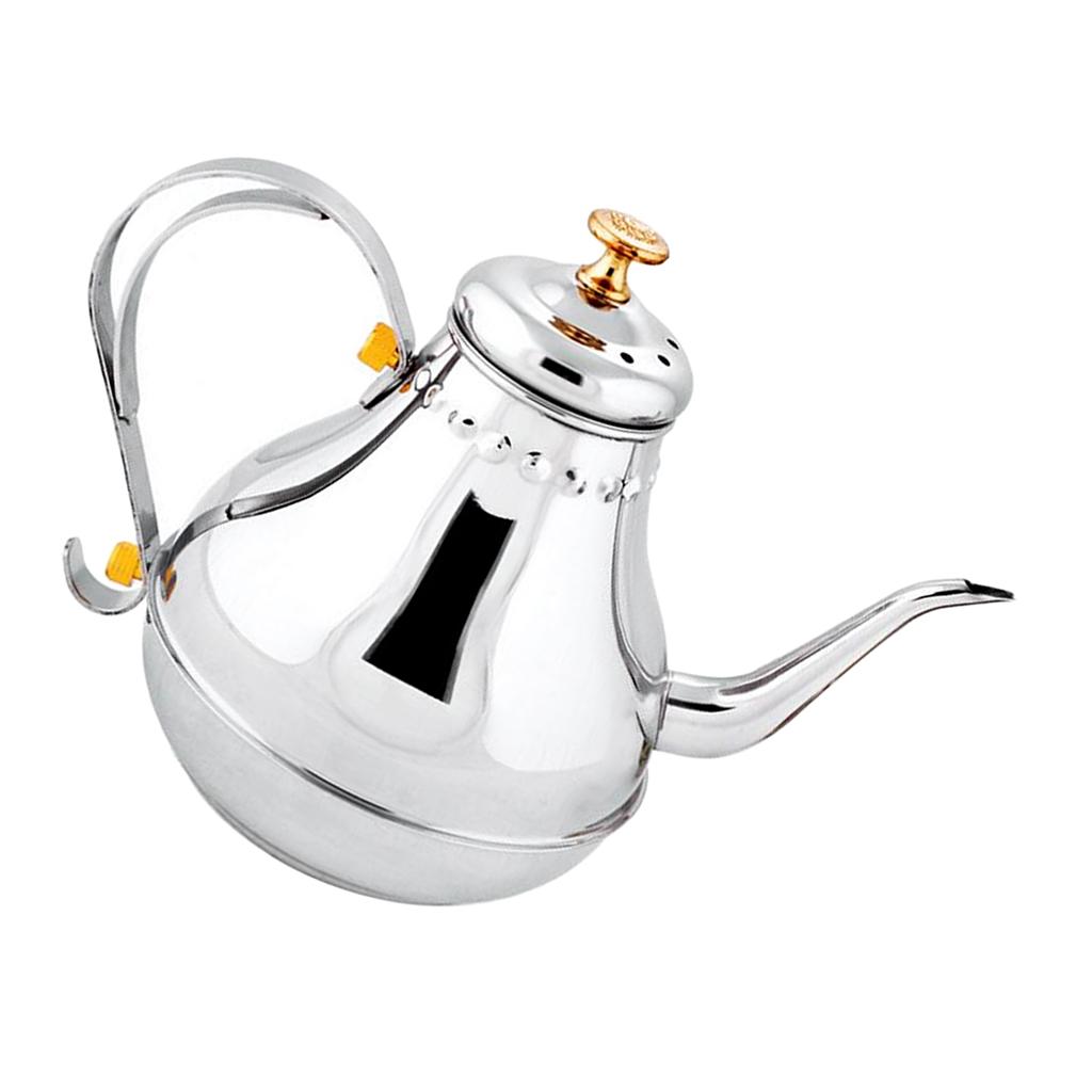 1.2L Stainless Steel Pour Over Drip Coffee Tea Pot Kettle Kitchen Restaurant